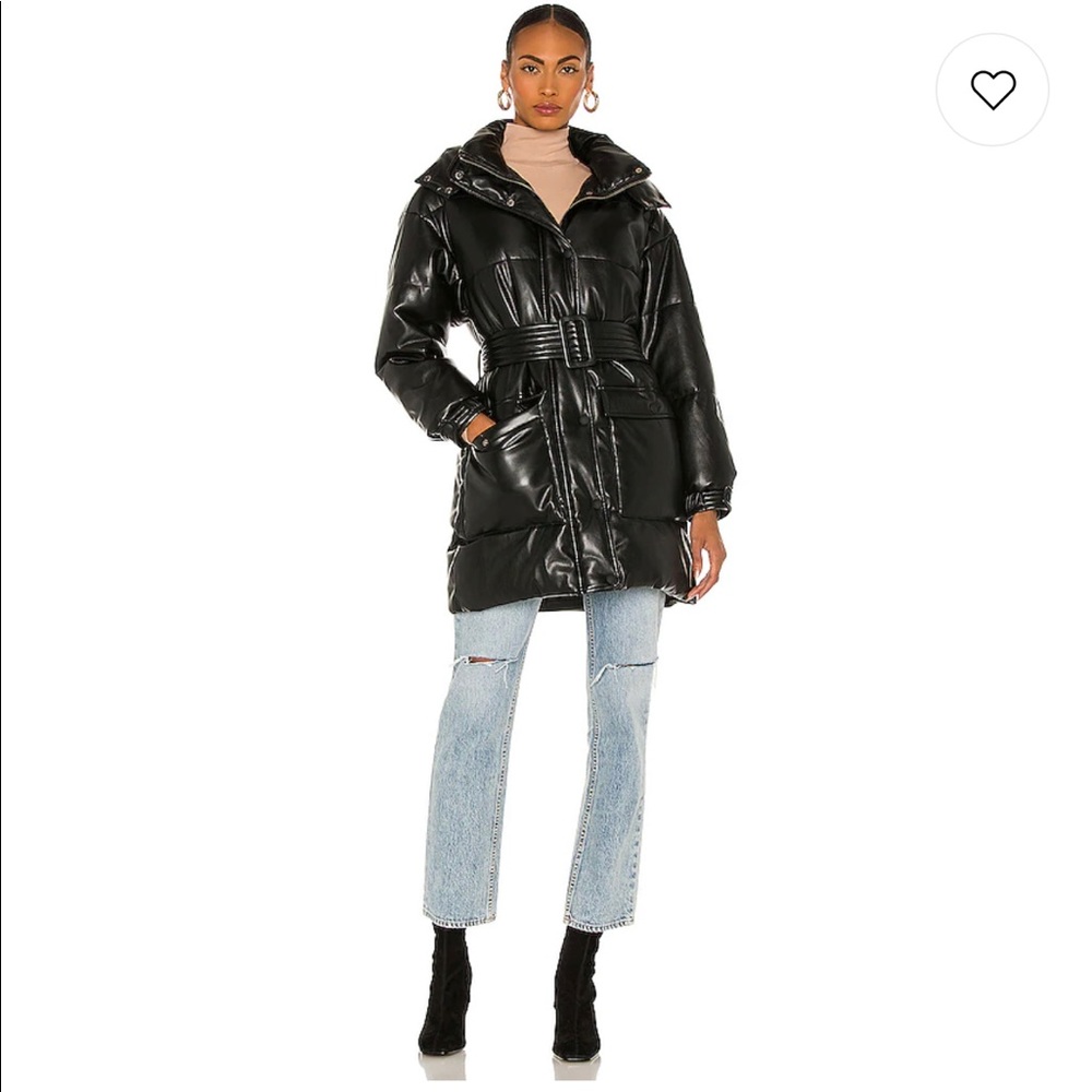 APPARIS Selma noir coat. Size Small. Faux Leather